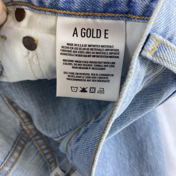 Agolde Jeans Sz 26 "Shatter" Wash Distressed Riley High Rise Straight USA Made - Picture 7 of 16